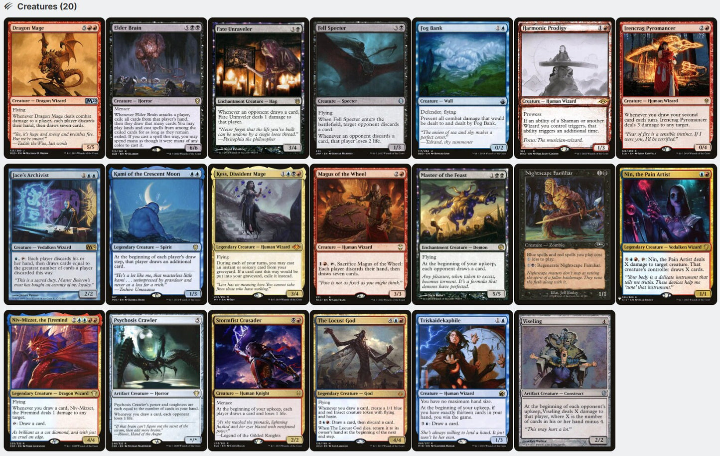 Nekusar, the Mindrazer FORCED CARD DRAW Magic Mtg Custom Commander Deck