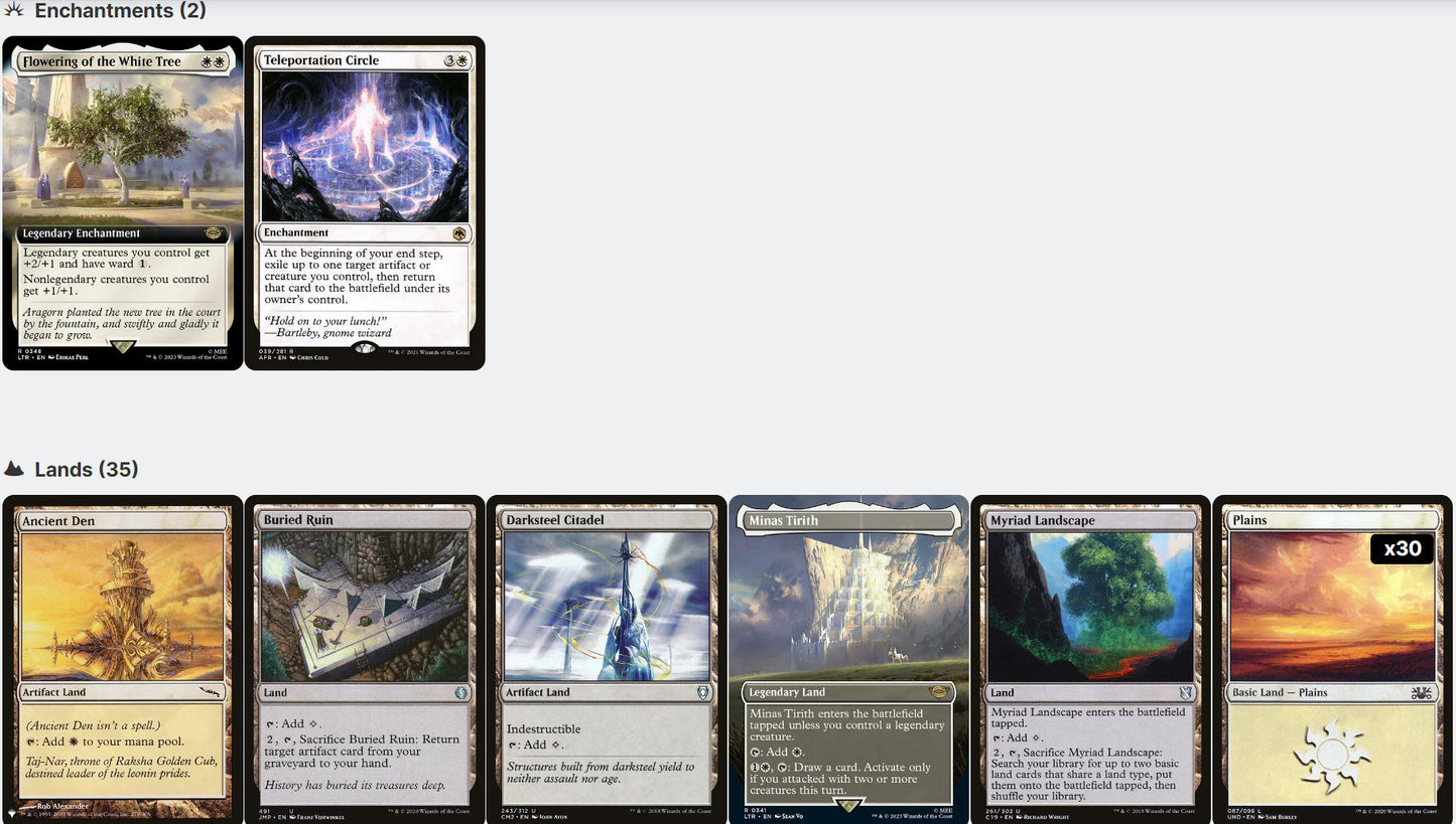 Gandalf the White LotR DOUBLE TRIGGERS Magic MTG Custom Commander Deck