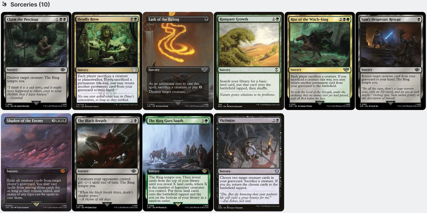 Smeagol, Helpful Guide LotR CREATURE SACRIFICE Magic MTG Custom Commander Deck