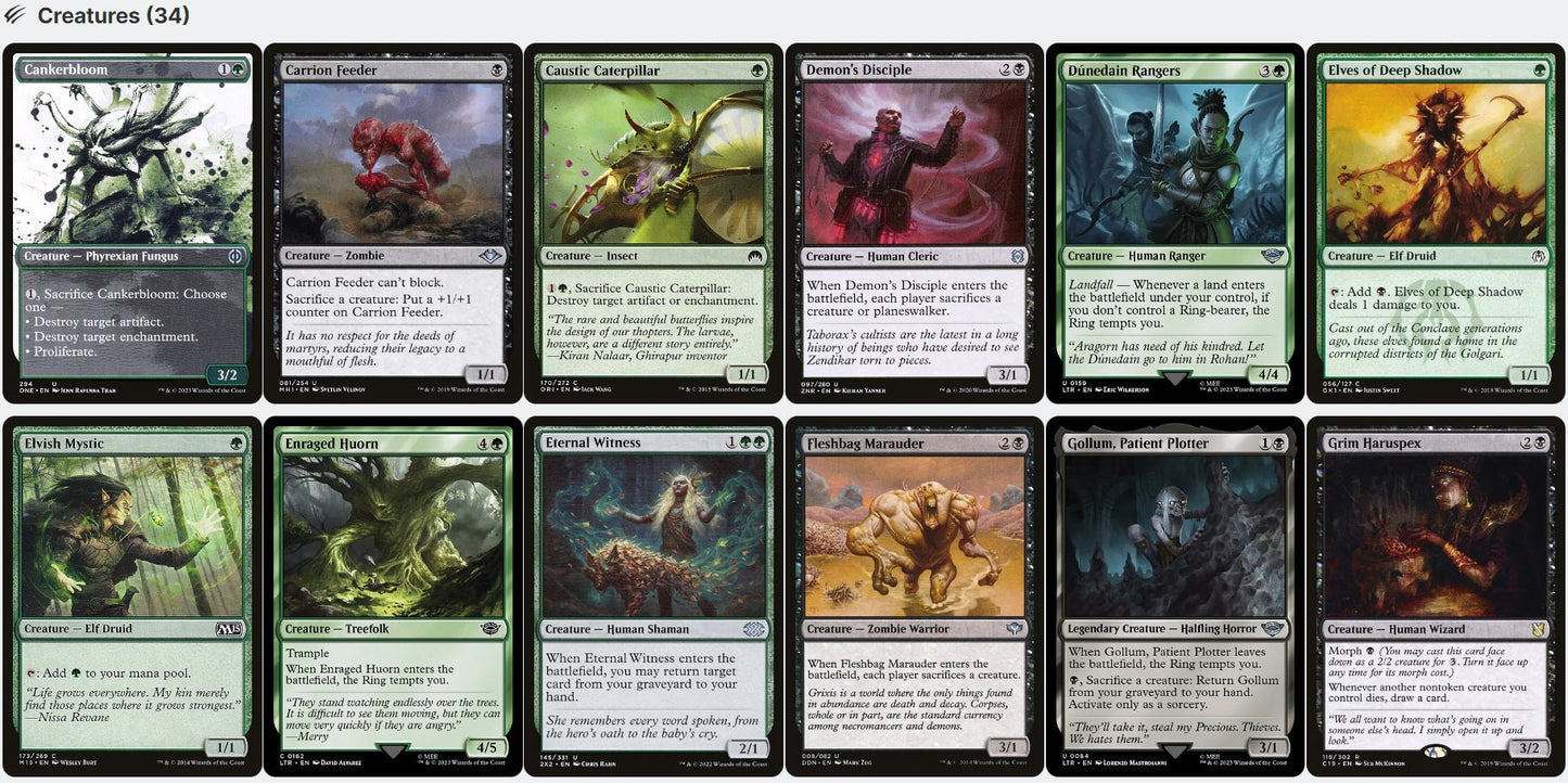 Smeagol, Helpful Guide LotR CREATURE SACRIFICE Magic MTG Custom Commander Deck