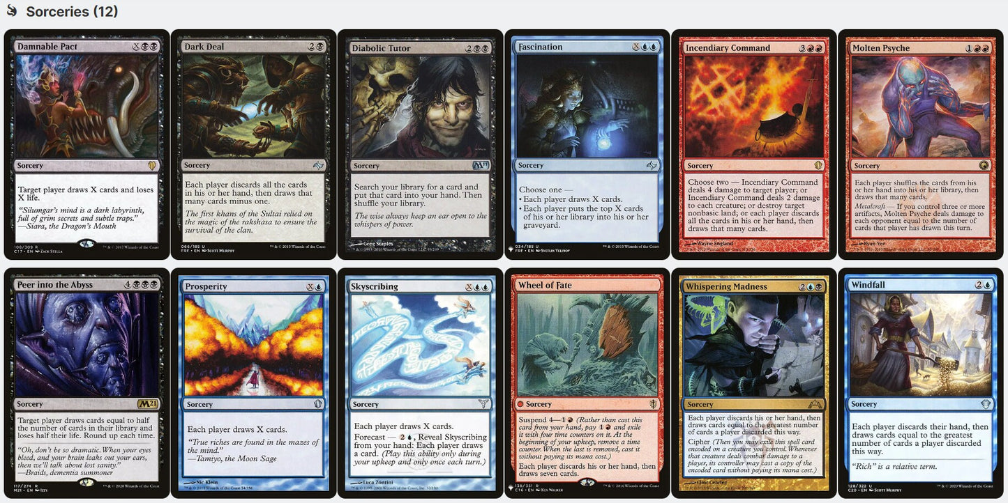 Nekusar, the Mindrazer FORCED CARD DRAW Magic Mtg Custom Commander Deck