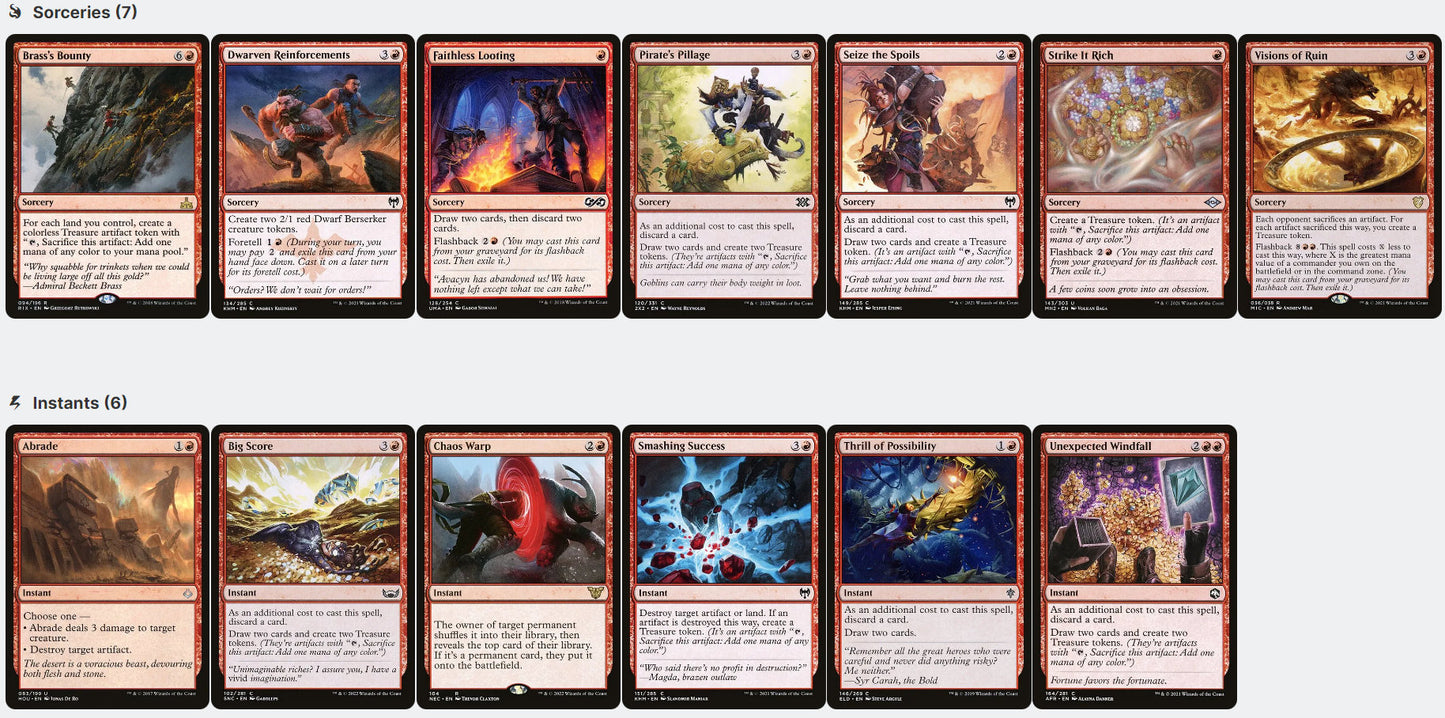 Magda, Brazen Outlaw DWARVES DRAGONS TREASURE Magic Mtg Custom Commander Deck