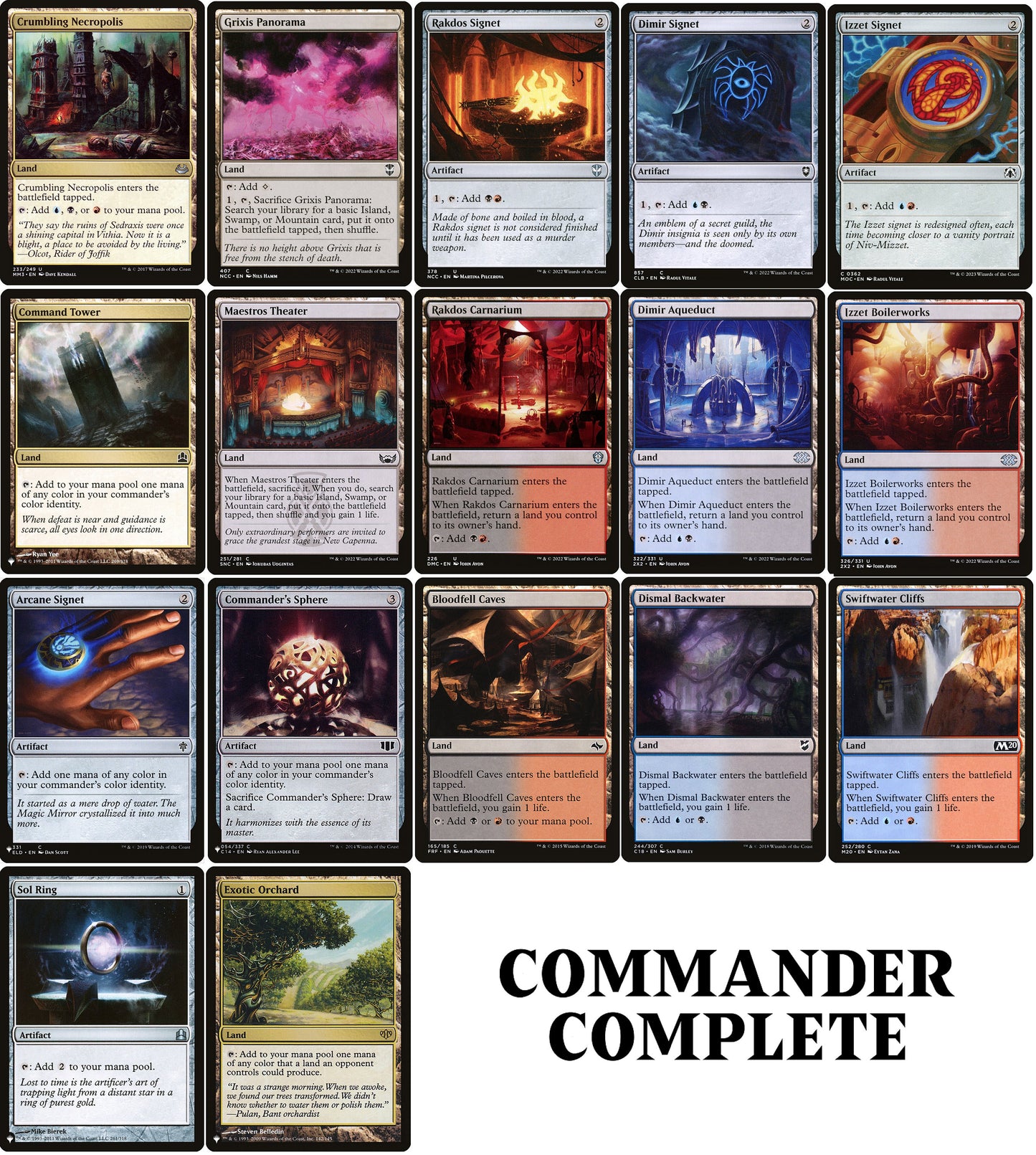 GRIXIS MAESTROS Blue/Black/Red Mana Commander Deck Builder Starter Pack Kit