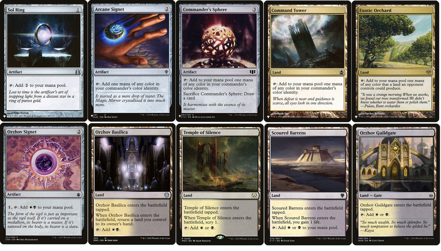 ORZHOV Commander Deck Builder Starter Pack Kit White/Black MANA Lands Artifacts