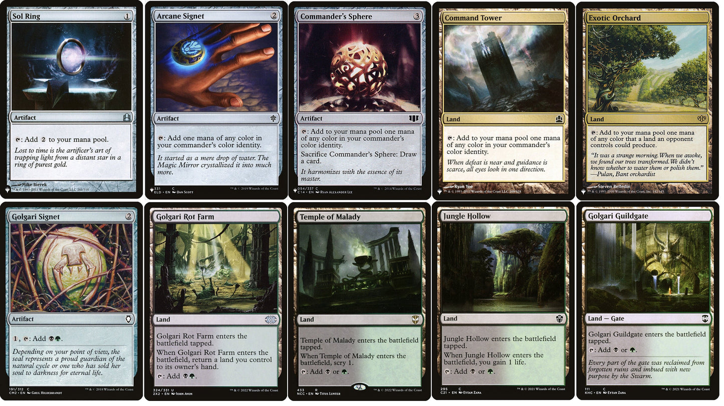 GOLGARI Commander Deck Builder Starter Pack Kit Black/Green MANA Lands Artifacts