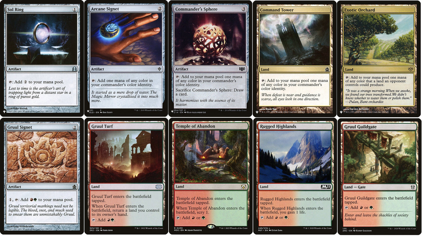 GRUUL Commander Deck Builder Starter Pack Kit Red/Green MANA Lands Artifacts