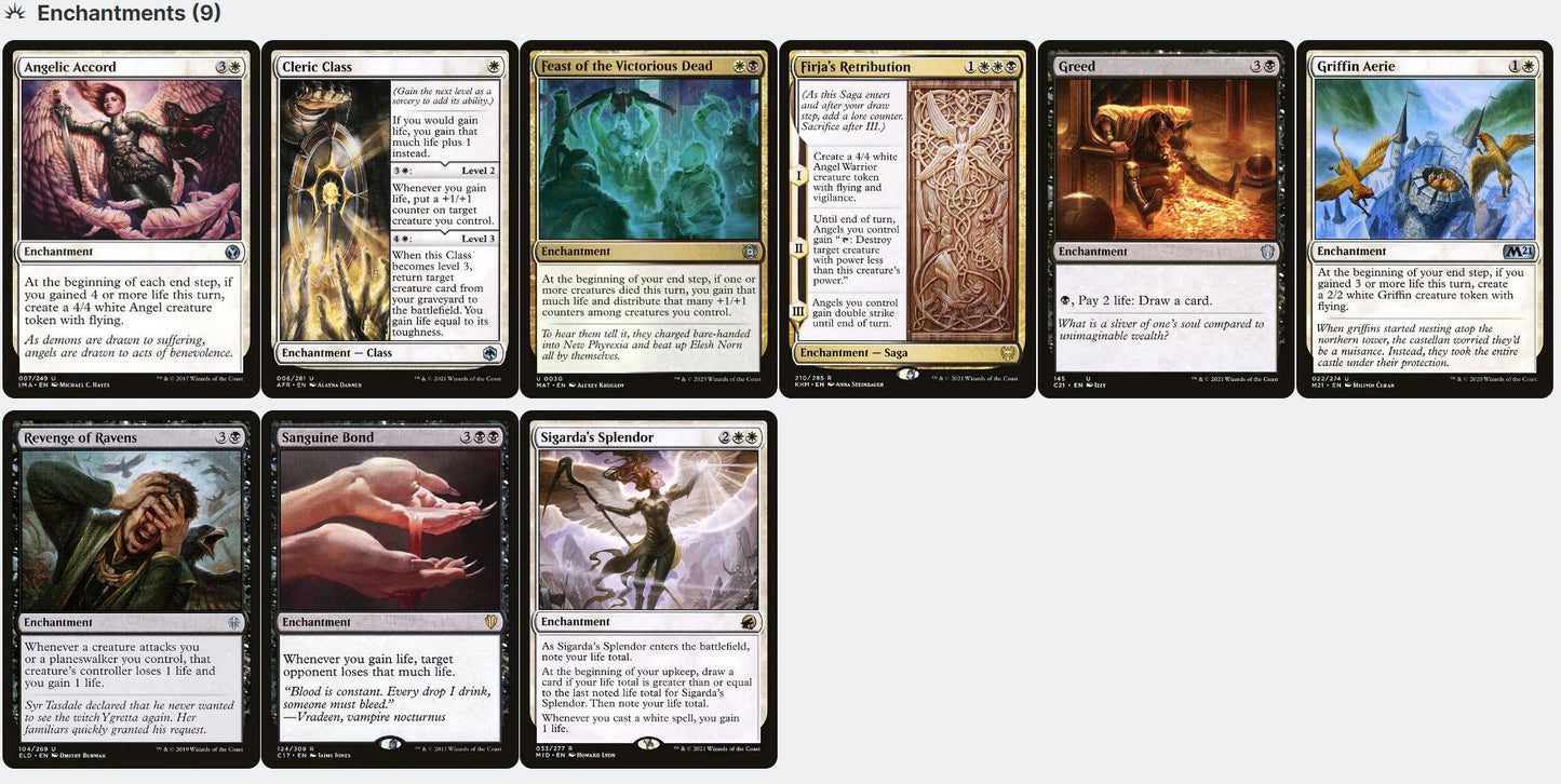 Liesa, Shroud of Dusk LIFE DRAIN LIFEGAIN Tax Magic Mtg Custom Commander Deck