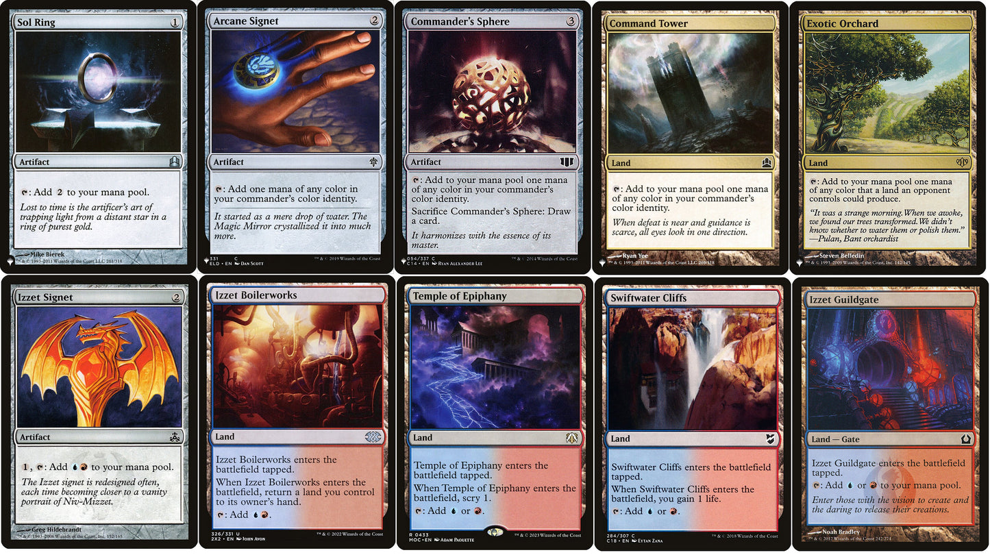 IZZET Commander Deck Builder Starter Pack Kit Blue/Red MANA Lands Artifacts