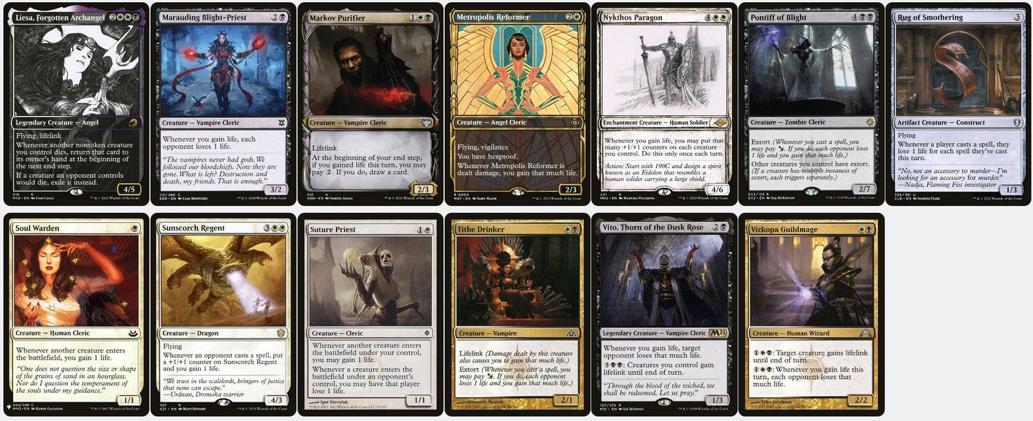 Liesa, Shroud of Dusk LIFE DRAIN LIFEGAIN Tax Magic Mtg Custom Commander Deck