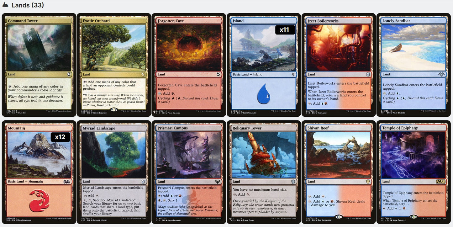 Veyran, Voice of Duality MAGECRAFT SPELLS Izzet Magic Mtg Custom Commander Deck