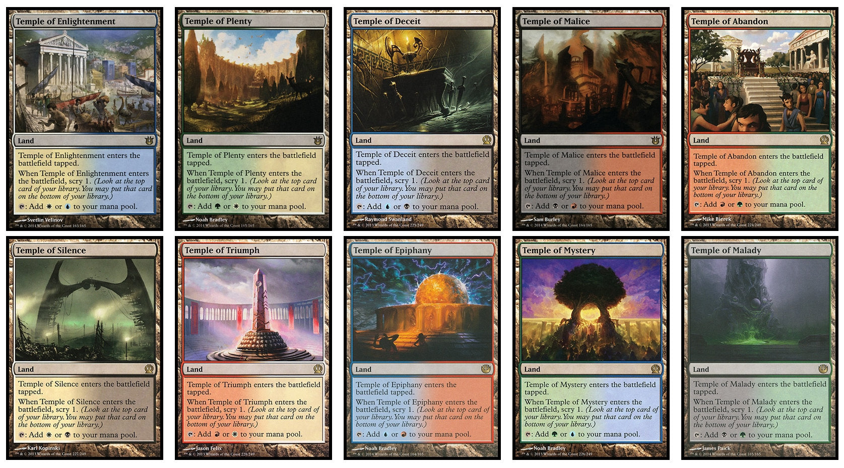 Set of All 10 Scrylands Magic: the Gathering MTG Commander EDH Scry La CommanderComplete Set of All 10 Scrylands Magic: the Gathering MTG Commander EDH Scry La CommanderComplete