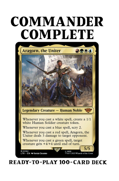 Aragorn, the Uniter LotR MULTICOLOR LEGENDS Magic MTG Custom Commander CommanderComplete Aragorn, the Uniter LotR MULTICOLOR LEGENDS Magic MTG Custom Commander CommanderComplete