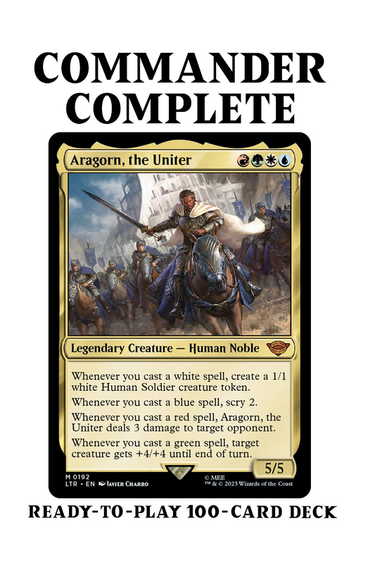 Aragorn, the Uniter LotR MULTICOLOR LEGENDS Magic MTG Custom Commander Deck
