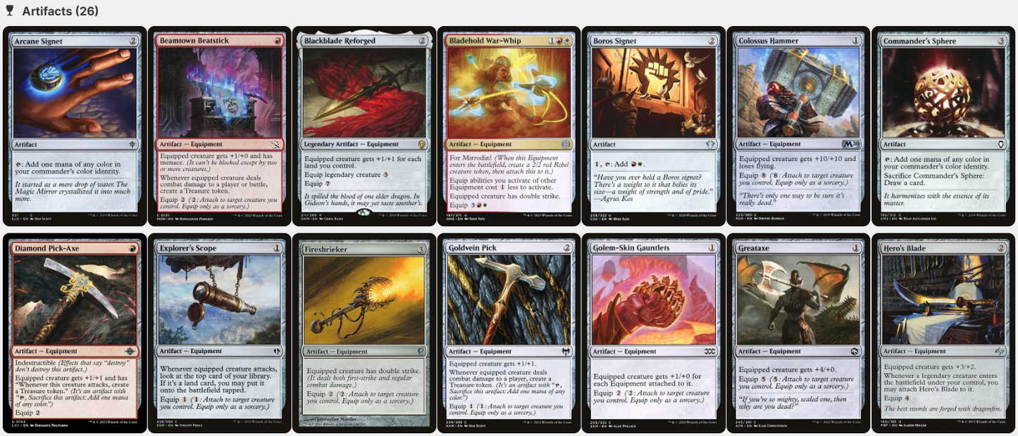 Ardenn, Intrepid Archaeologist and Rograkh, Son of Rohgahh PARTNERS EQUIPMENT Magic MTG Custom Commander Deck