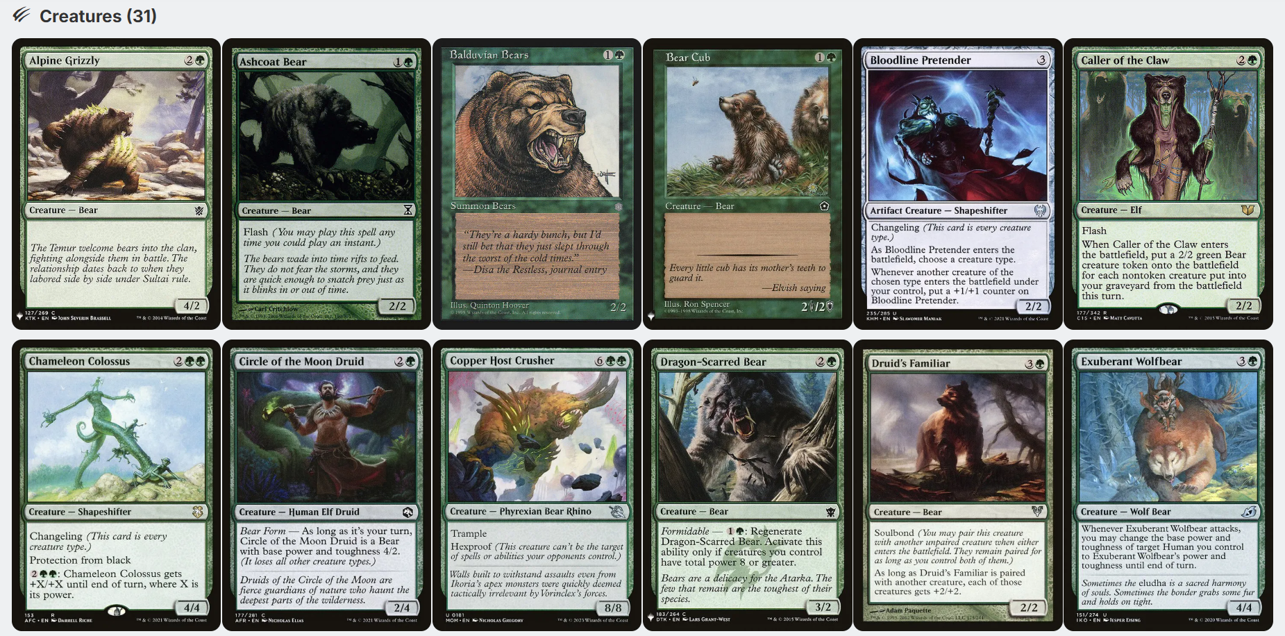 mtg bear tribal commander deck Ayula, Queen Among Bears BEAR TRIBAL Magic MTG Custom Commander Deck