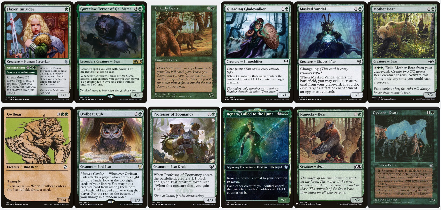 Mtg All Bear Cards Ayula, Queen Among Bears BEAR TRIBAL Magic MTG Custom Commander Deck CommanderComplete Mtg All Bear Cards Ayula, Queen Among Bears BEAR TRIBAL Magic MTG Custom Commander Deck CommanderComplete
