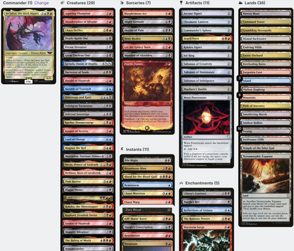 mtg commander masters deck lists Be'lakor, the Dark Master DEMONS Warhammer 40k Magic MTG Custom Comman – CommanderComplete