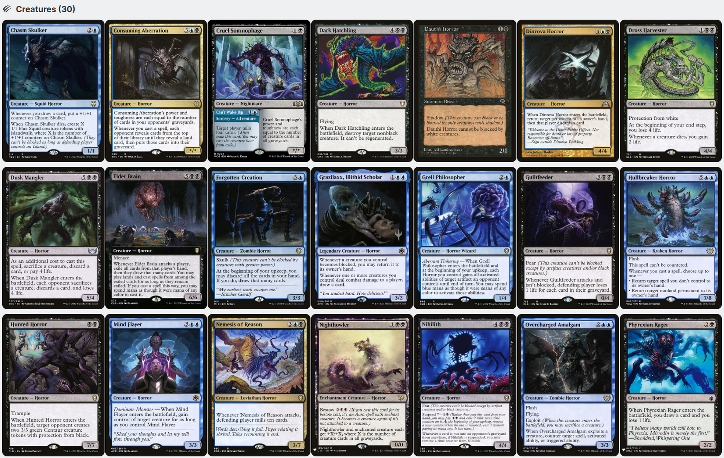 Captain N'ghathrod Horror Tribal Mill Magic MTG Commander Deck