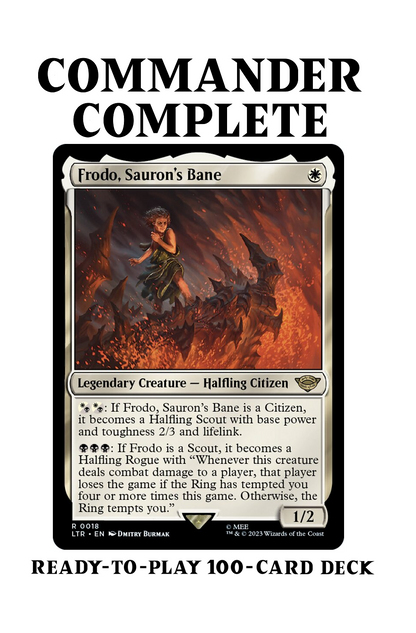 Frodo, Sauron's Bane LotR The Ring Tempts You Magic Mtg Custom Command CommanderComplete Frodo, Sauron's Bane LotR The Ring Tempts You Magic Mtg Custom Command CommanderComplete