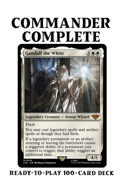 Gandalf the White LotR DOUBLE TRIGGERS Magic MTG Custom Commander Deck CommanderComplete Gandalf the White LotR DOUBLE TRIGGERS Magic MTG Custom Commander Deck CommanderComplete