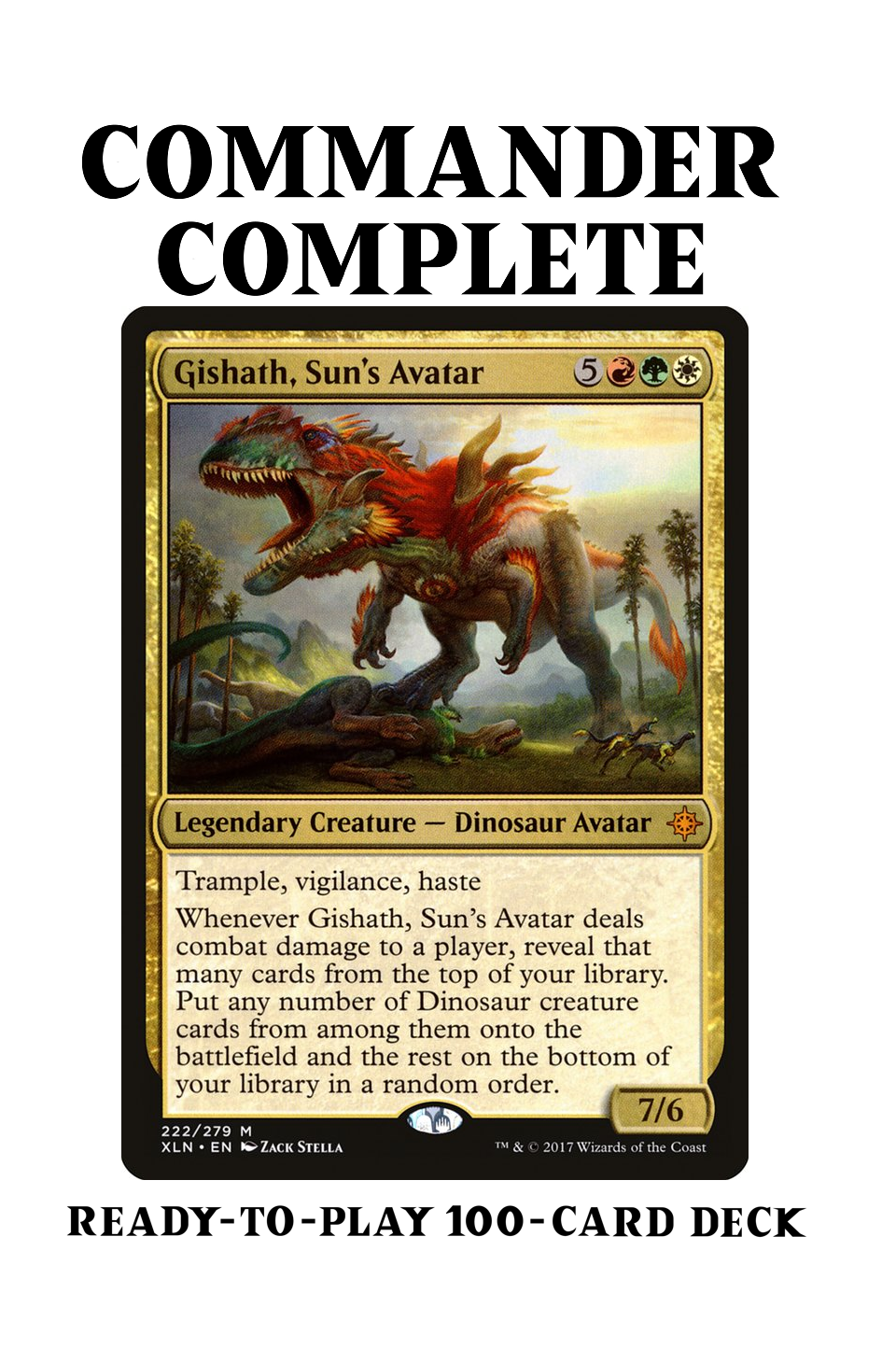 Gishath, Sun's Avatar Dragon Tribal Magic MTG Commander Deck