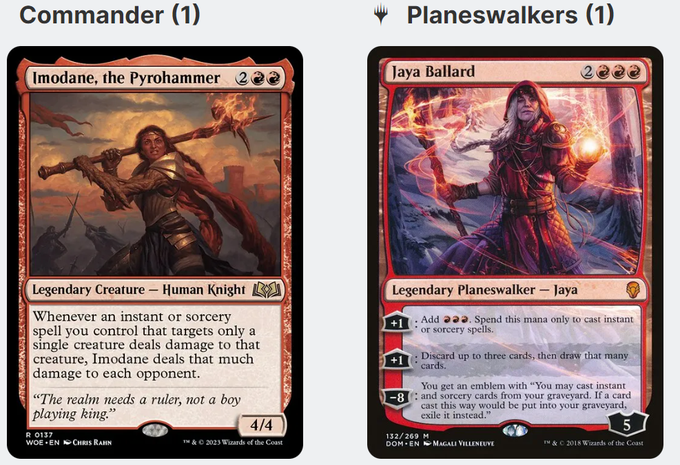 Imodane, the Pyrohammer BURN SPELLS Wilds of Eldraine WOE Magic MTG Custom Commander Deck Imodane, the Pyrohammer BURN SPELLS Wilds of Eldraine WOE Magic MTG Custom Commander Deck