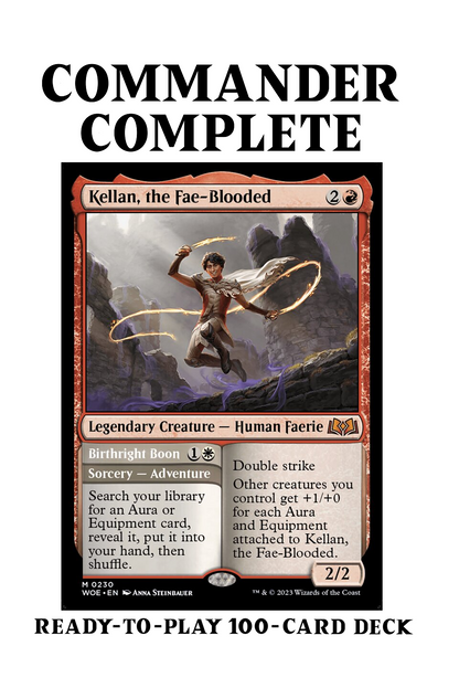 Kellan, the Fae-Blooded AURA and EQUIPMENT WoE Magic MTG Custom Commander Deck Kellan, the Fae-Blooded AURA and EQUIPMENT WoE Magic MTG Custom Commander Deck