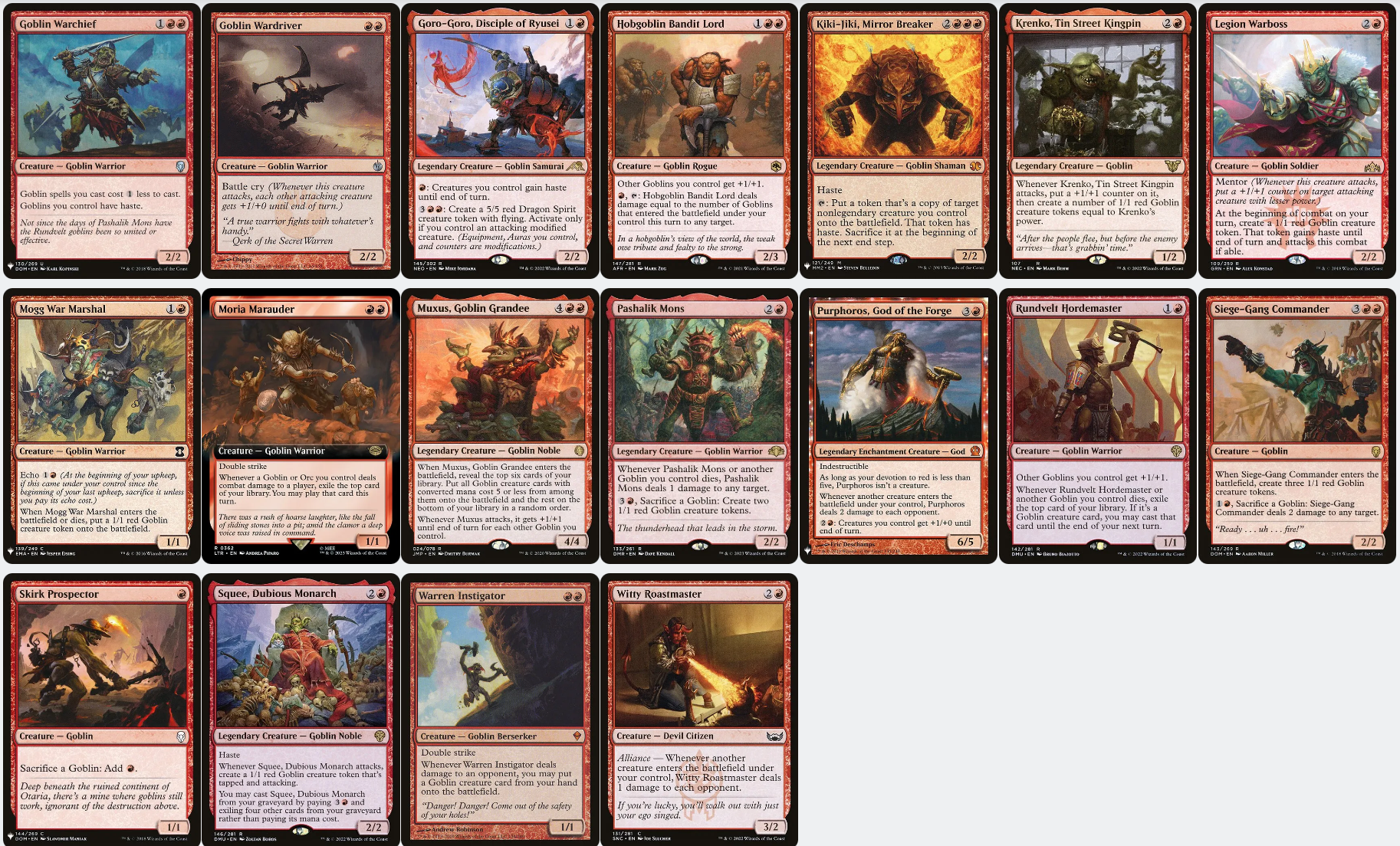 mtg mono red commander deck Krenko, Mob Boss ELITE Goblin Tribal Tokens MTG Custom Commander Deck – CommanderComplete