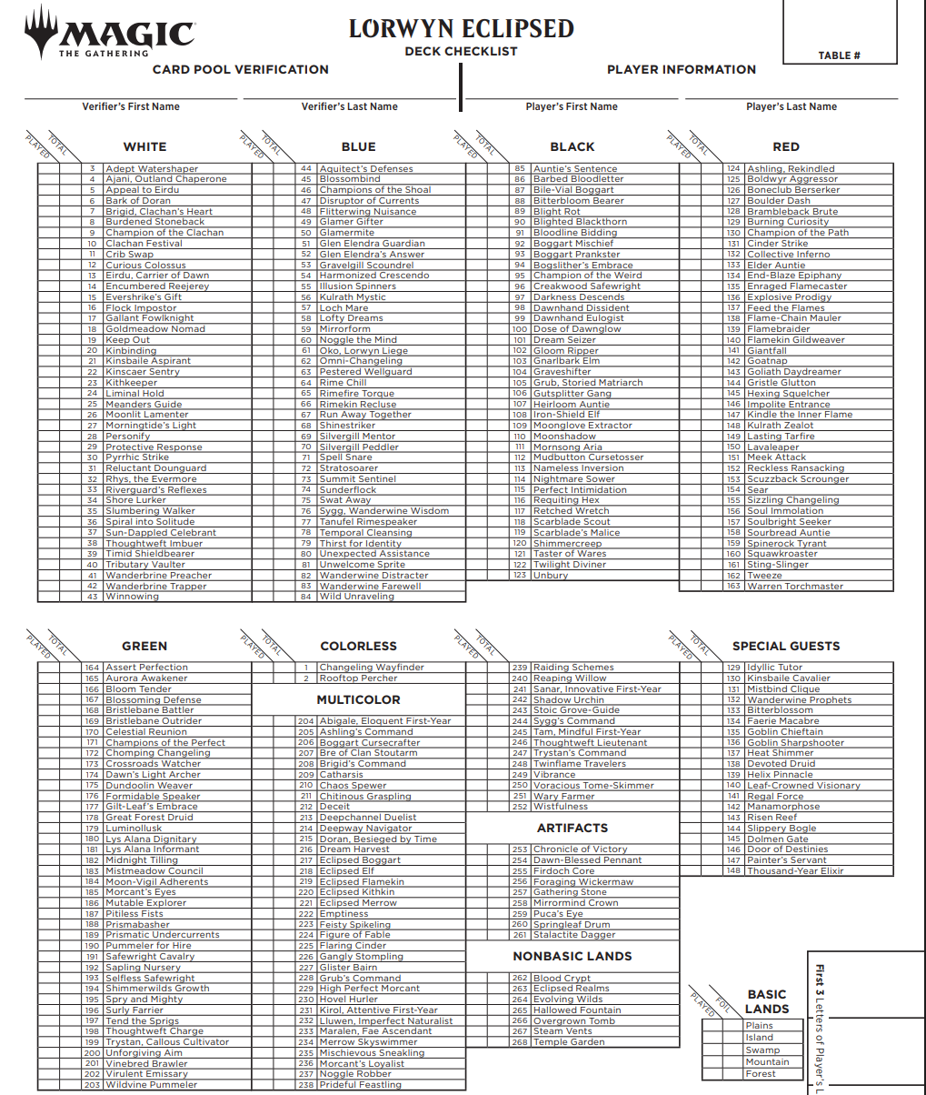 LORWYN ECLIPSED Complete Full Set Factory Sealed ECL Magic *PRESALE*