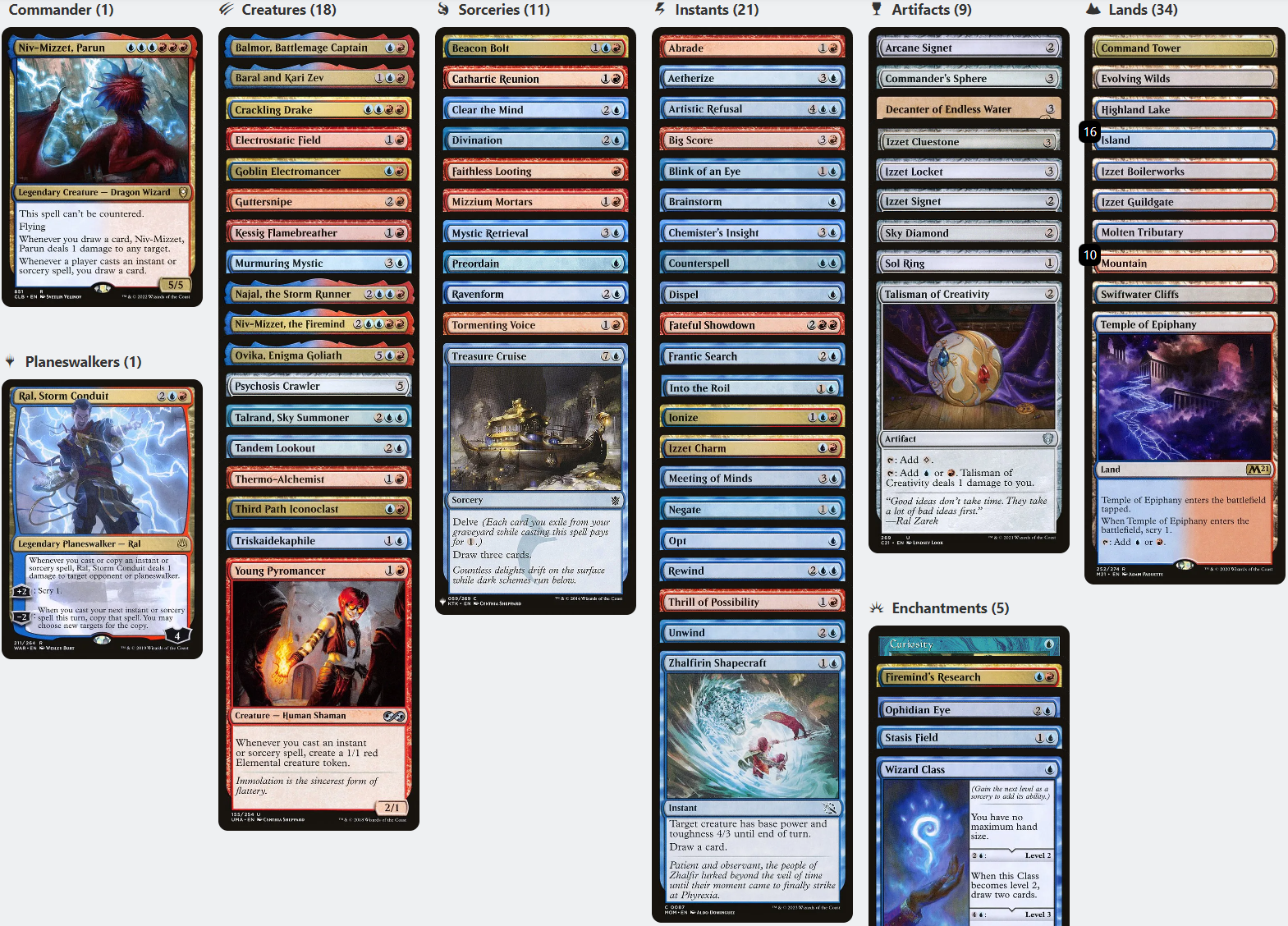 Niv-Mizzet, Parun CARD DRAW INSTANT SORCERY Spells Magic MTG Custom Co CommanderComplete Niv-Mizzet, Parun CARD DRAW INSTANT SORCERY Spells Magic MTG Custom Co CommanderComplete