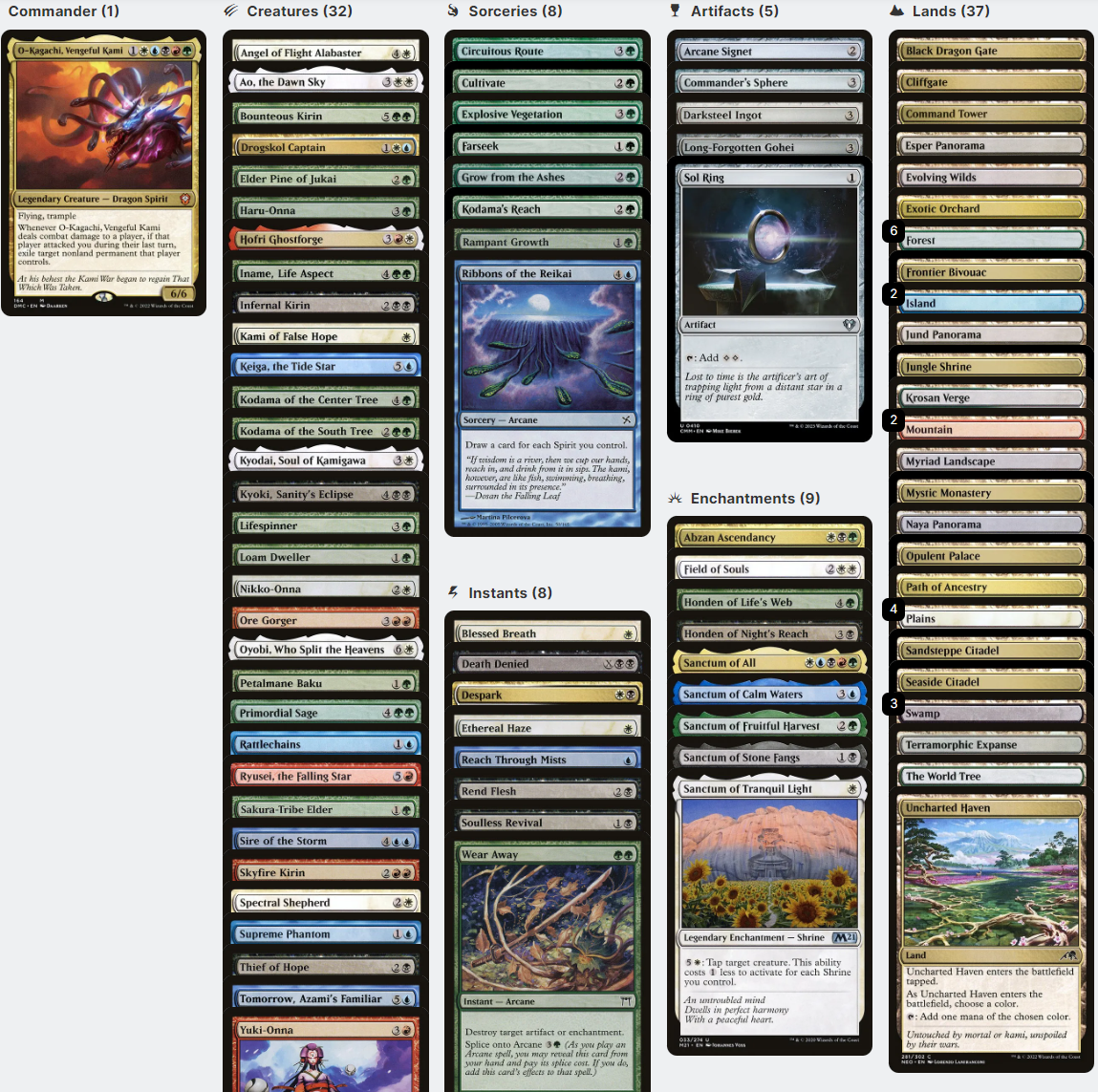 O-Kagachi, Vengeful Kami KAMIGAWA SPIRIT TRIBAL Magic Mtg Custom Commander Deck O-Kagachi, Vengeful Kami KAMIGAWA SPIRIT TRIBAL Magic Mtg Custom Commander Deck
