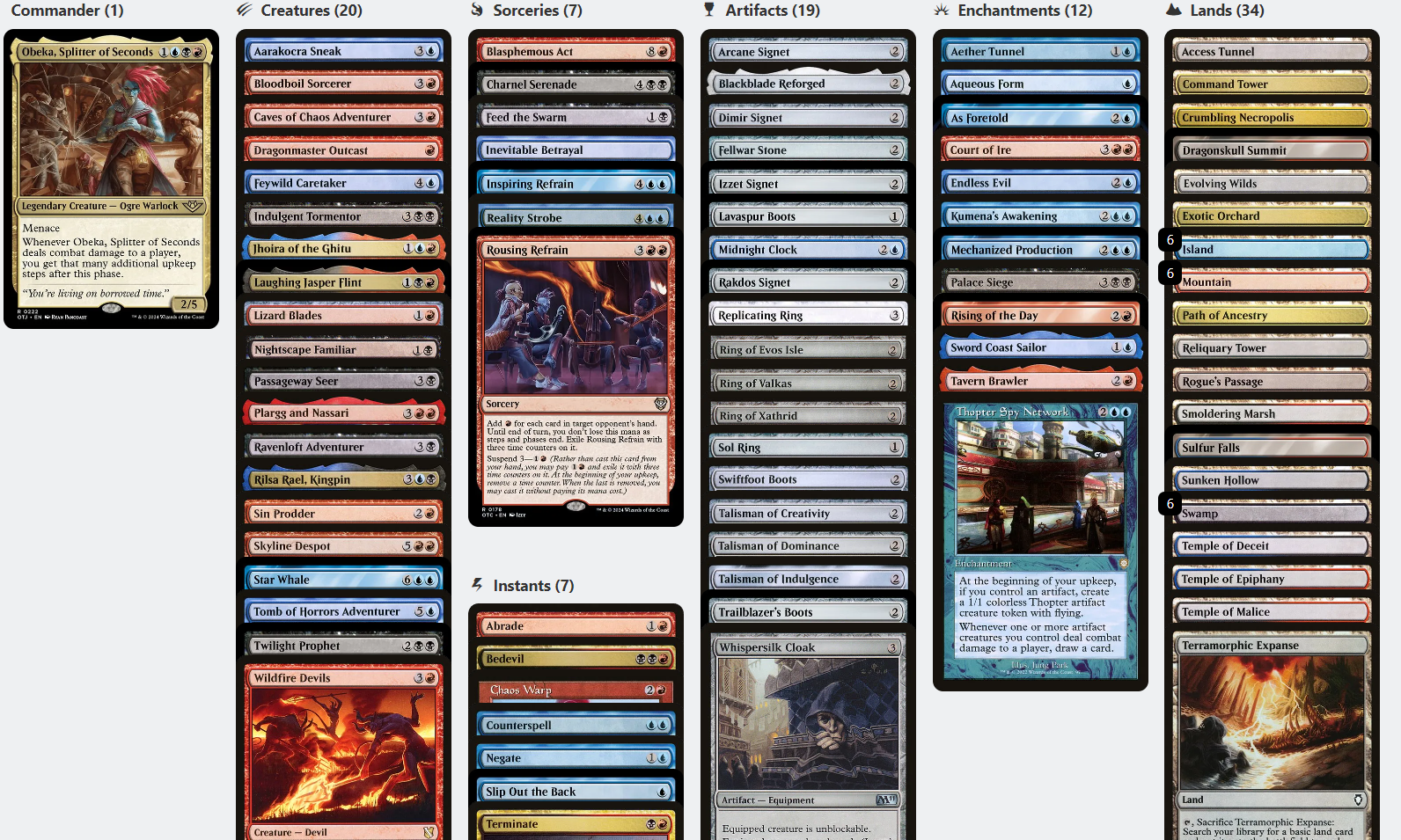 Obeka, Spitter of Seconds EXTRA UPKEEPS Magic MTG Custom Commander Obeka, Spitter of Seconds EXTRA UPKEEPS Magic MTG Custom Commander