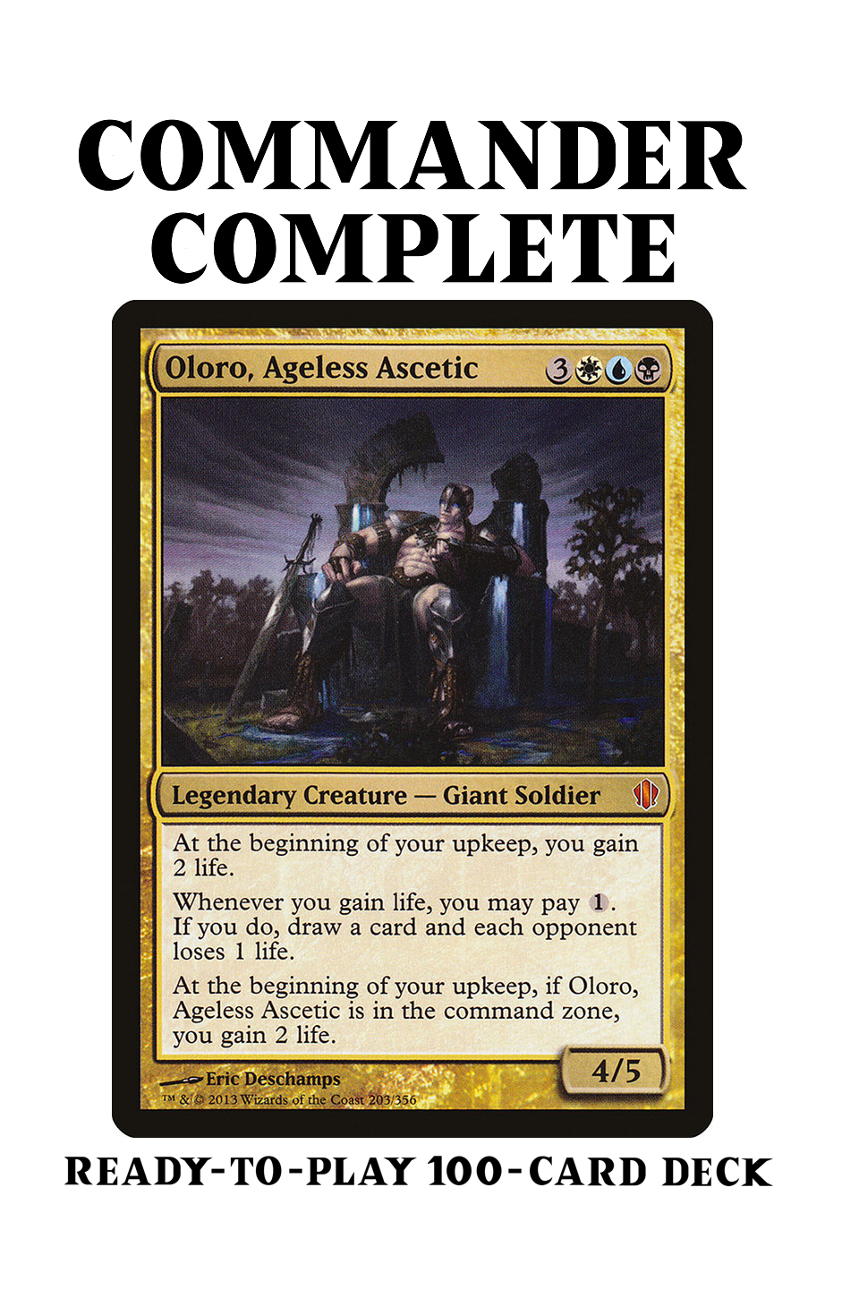 Oloro, Ageles Ascetic LIFEGAIN CARD DRAW Magic MTG Custom Commander Deck