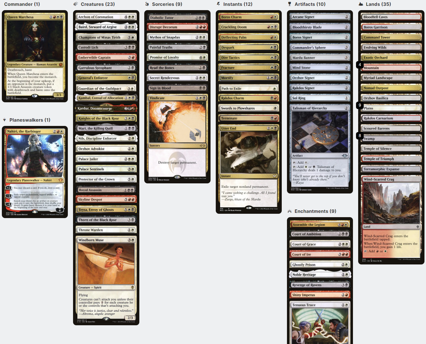 Queen Marchesa Protect the Monarch Mardu Control Magic MTG Commander D CommanderComplete Queen Marchesa Protect the Monarch Mardu Control Magic MTG Commander D CommanderComplete