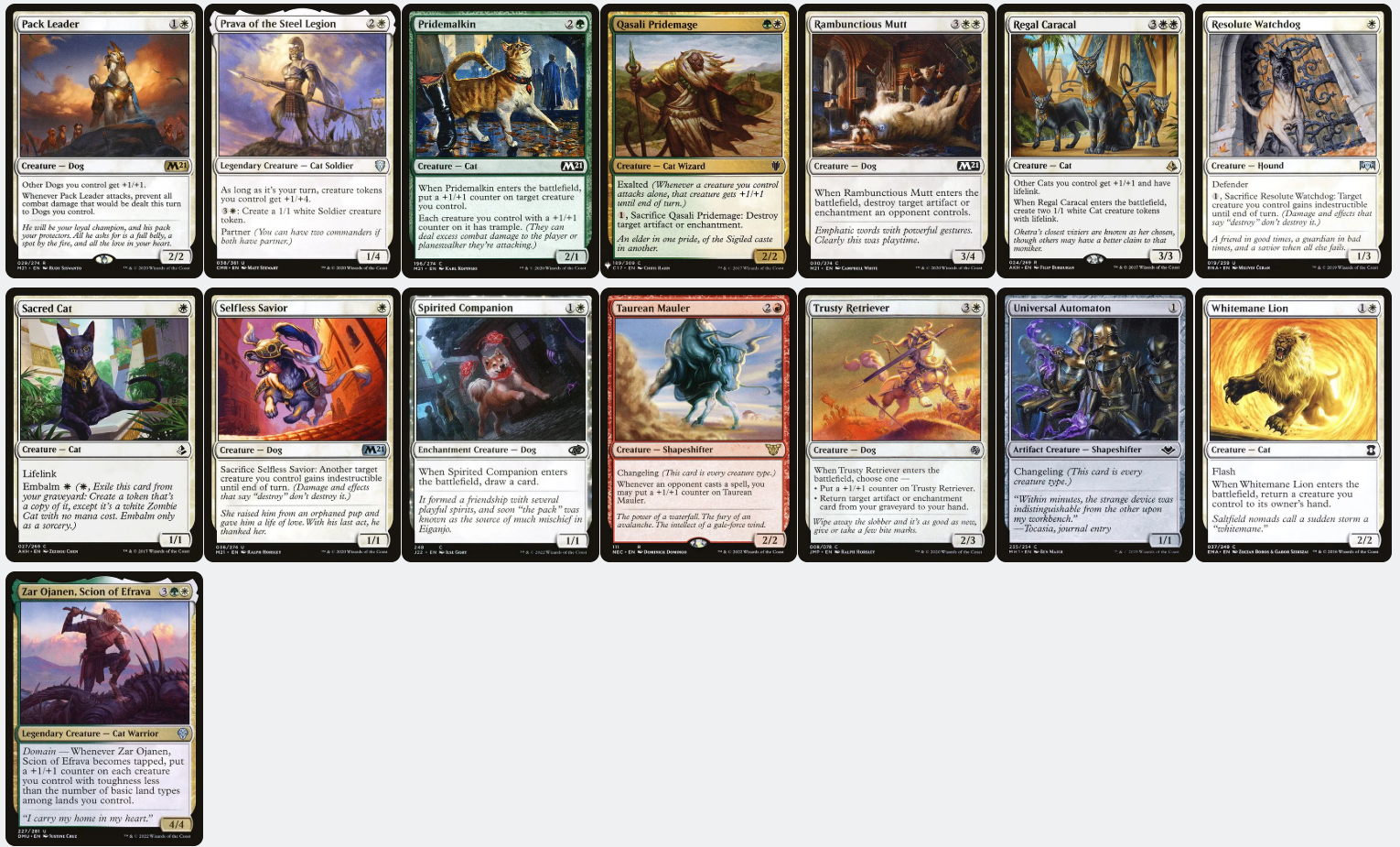 Rin and Seri, Inseparable Cats and Dogs Tribal Tokens Magic MTG Comman CommanderComplete Rin and Seri, Inseparable Cats and Dogs Tribal Tokens Magic MTG Comman CommanderComplete