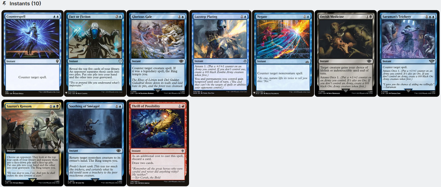 Sauron, the Dark Lord LotR THE RING TEMPS YOU AMASS ORCS Magic Mtg Custom Commander Deck
