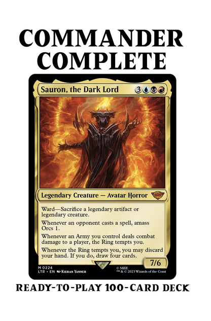Sauron, the Dark Lord LotR THE RING TEMPS YOU AMASS ORCS Magic Mtg Cus CommanderComplete Sauron, the Dark Lord LotR THE RING TEMPS YOU AMASS ORCS Magic Mtg Cus CommanderComplete