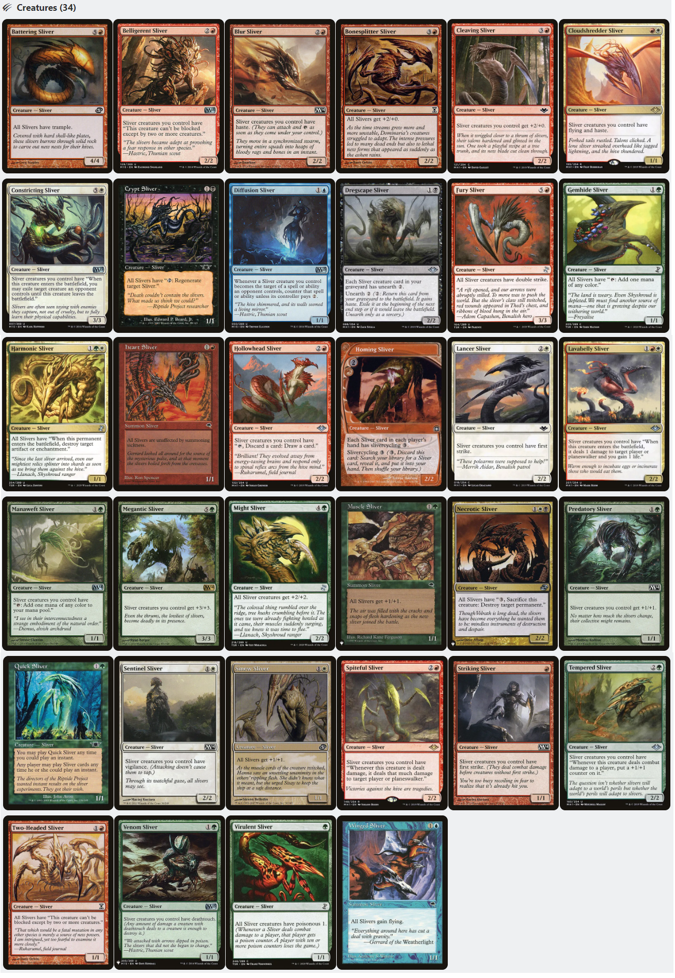 The First Sliver SLIVER CASCADE Magic MTG Custom Commander Deck