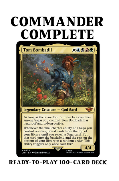 Tom Bombadil LotR SAGA ENCHANTRESS Five-Color Magic MTG Custom Commander Deck Tom Bombadil LotR SAGA ENCHANTRESS Five-Color Magic MTG Custom Commander Deck