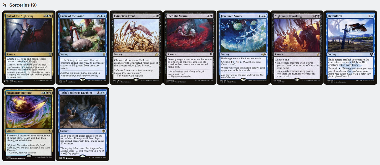 Umbris, Fear Manifest Mill Exile Nightmare Horror Tribal  Magic MTG Commander Deck