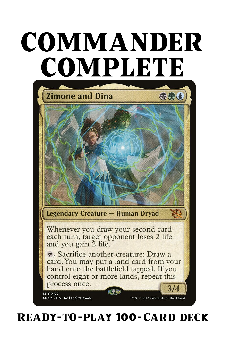 mtg mom commander deck Zimone and Dina Landfall Sacrifice Card Draw Magic – CommanderComplete wall version:Garland at the Chaos Shrine Magic: The Gathering Innistrad: