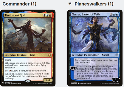 mtg commander draw number per deck The Locust God CARD DRAW TOKENS IZZET Magic MTG Custom Commander Deck