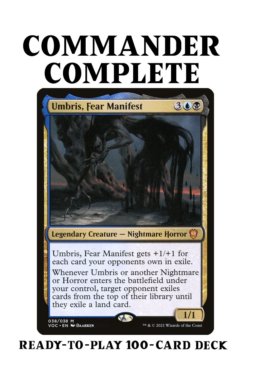 Umbris, Fear Manifest Mill Exile Nightmare Horror Tribal  Magic MTG Commander Deck