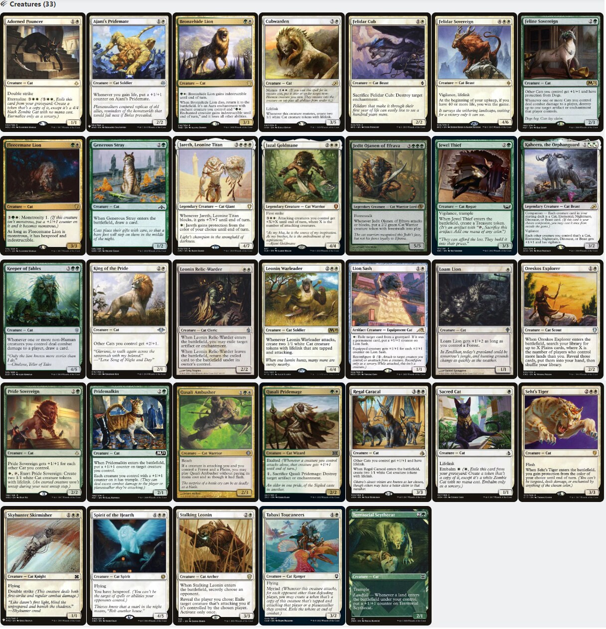 Arahbo, Roar of the World Cat Tribal Magic MTG Commander Deck ...