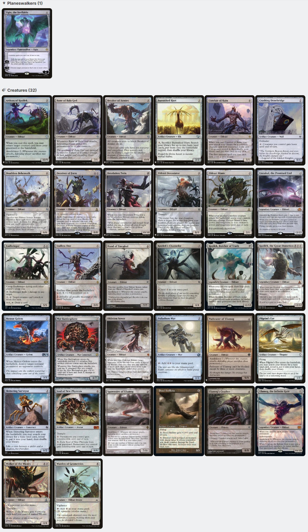 Eldrazi ULTIMATE Colorless Tribal Four Legendary Commanders Emrakul Kozilek Ulamog Magic MTG Commander Deck Eldrazi ULTIMATE Colorless Tribal Four Legendary Commanders Emrakul Kozilek Ulamog Magic MTG Commander Deck