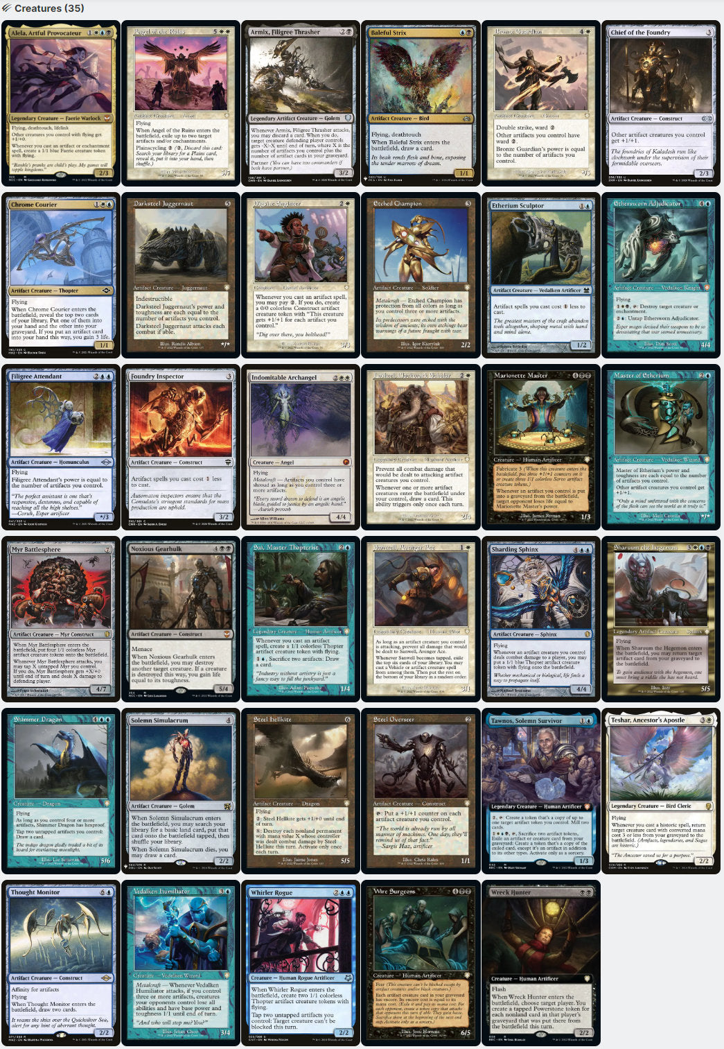 mtg urza commander deck Urza, Chief Artificer Affinity Metalcraft Artifact Creatures Magic MTG Commander Deck