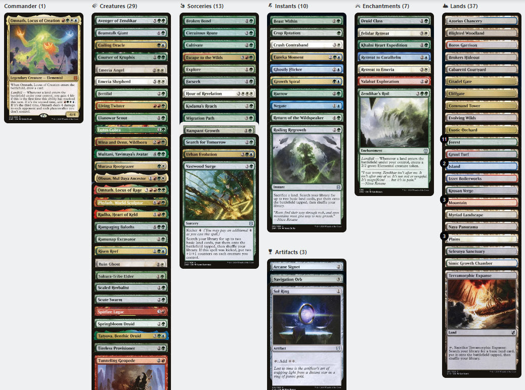 Omnath, Locus of Creation Land Landfall Ramp Magic MTG Commander Deck CommanderComplete Omnath, Locus of Creation Land Landfall Ramp Magic MTG Commander Deck CommanderComplete