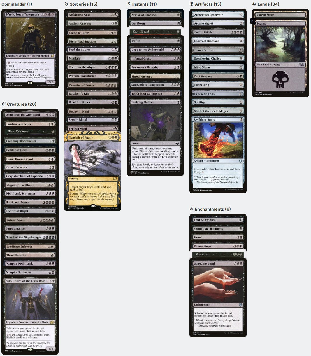 K'rrik, Son of Yawgmoth Phyrexian Mana Lifegain Magic MTG Commander Deck K'rrik, Son of Yawgmoth Phyrexian Mana Lifegain Magic MTG Commander Deck