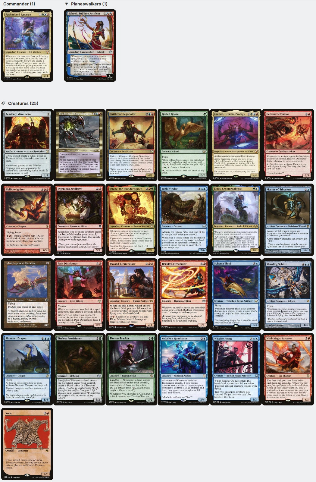 Rashmi and Ragavan TREASURE Magic MtG Commander Deck CommanderComplete Rashmi and Ragavan TREASURE Magic MtG Commander Deck CommanderComplete