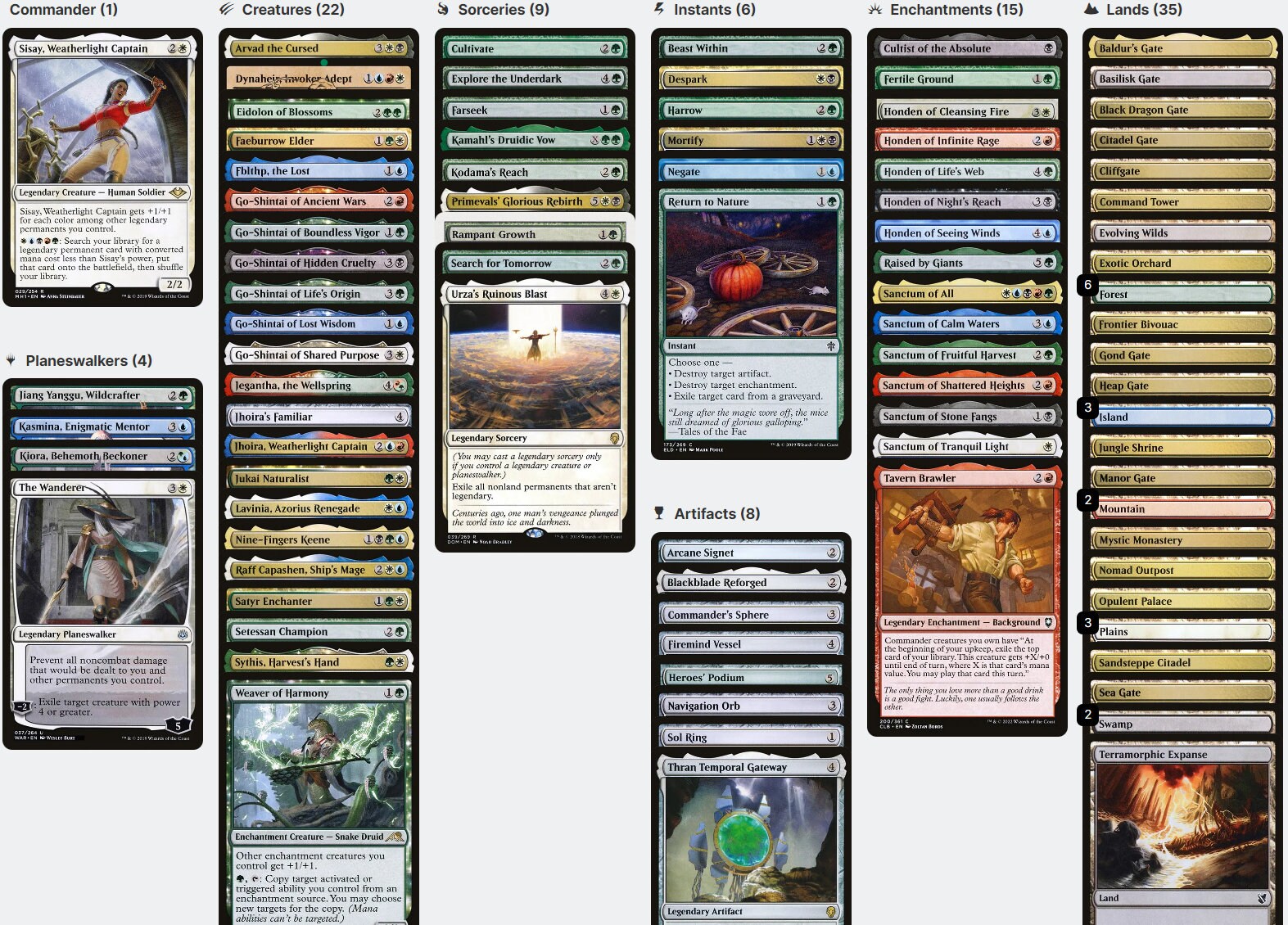 mtg weatherlight card list Sisay, Weatherlight Captain ENCHANTRESS LEGENDS Magic MTG Custom Comma – CommanderComplete